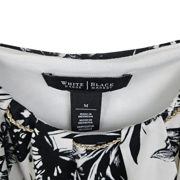 White House Black Market Tropical Print‎ Chain Detail Top Tank Size Medium - Picture 2 of 10